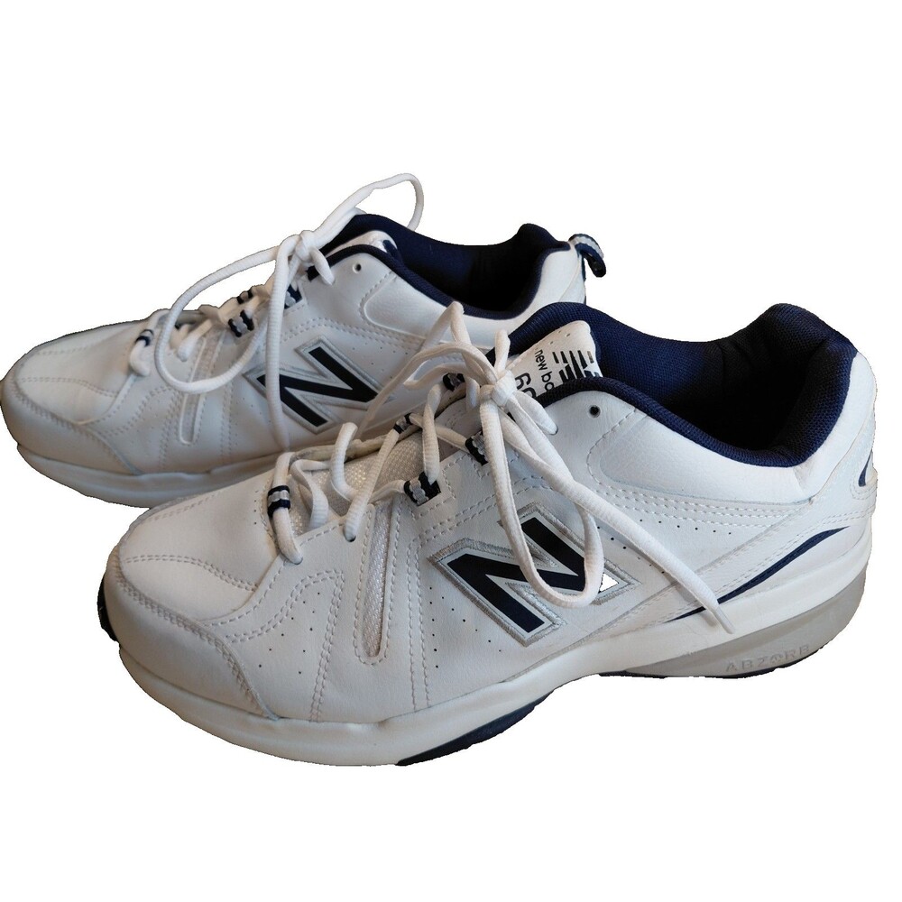New Balance 608v5 Men’s 11 4E Extra Wide White Navy Leather Walking Shoes MX608W